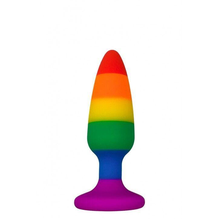 Силиконовая анальная пробка Wooomy Hiperloo Silicone Rainbow Plug S, диаметр 2,4 см, длина 9 см Sex Aura Киев - изображение 1