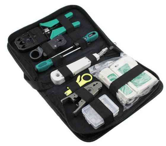 Набір сетевика для обтискача, тестування і монтажу витої пари в чохлі 7186 Винница
