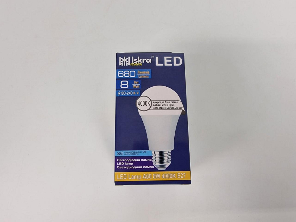Лампа Світлодіодна LED A60 8W 4000К Е27 "Iskra" (1 шт.) Харків - фото 4