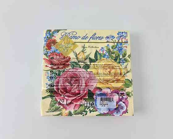 Бумажная салфетка цветочной тематики (ЗЗхЗЗ, 20шт) Luxy  Букет любви (513) (1 пачка) Харьков