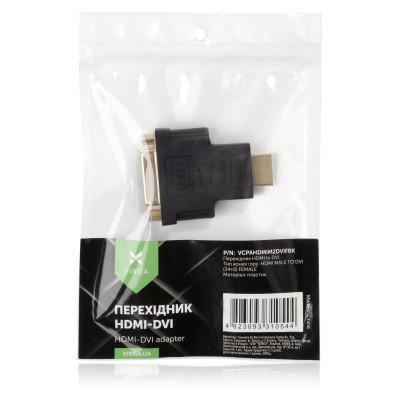 Перехідник HDMI AM to DVI 24+5 F Vinga (VCPAHDMIM2DVIFBK) Вінниця - фото 4