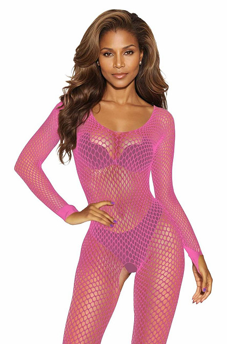 Бодістокінг жіночий SoftLine 2061 Pink, рожевий, сітчастий Sex Aura Київ - фото 5