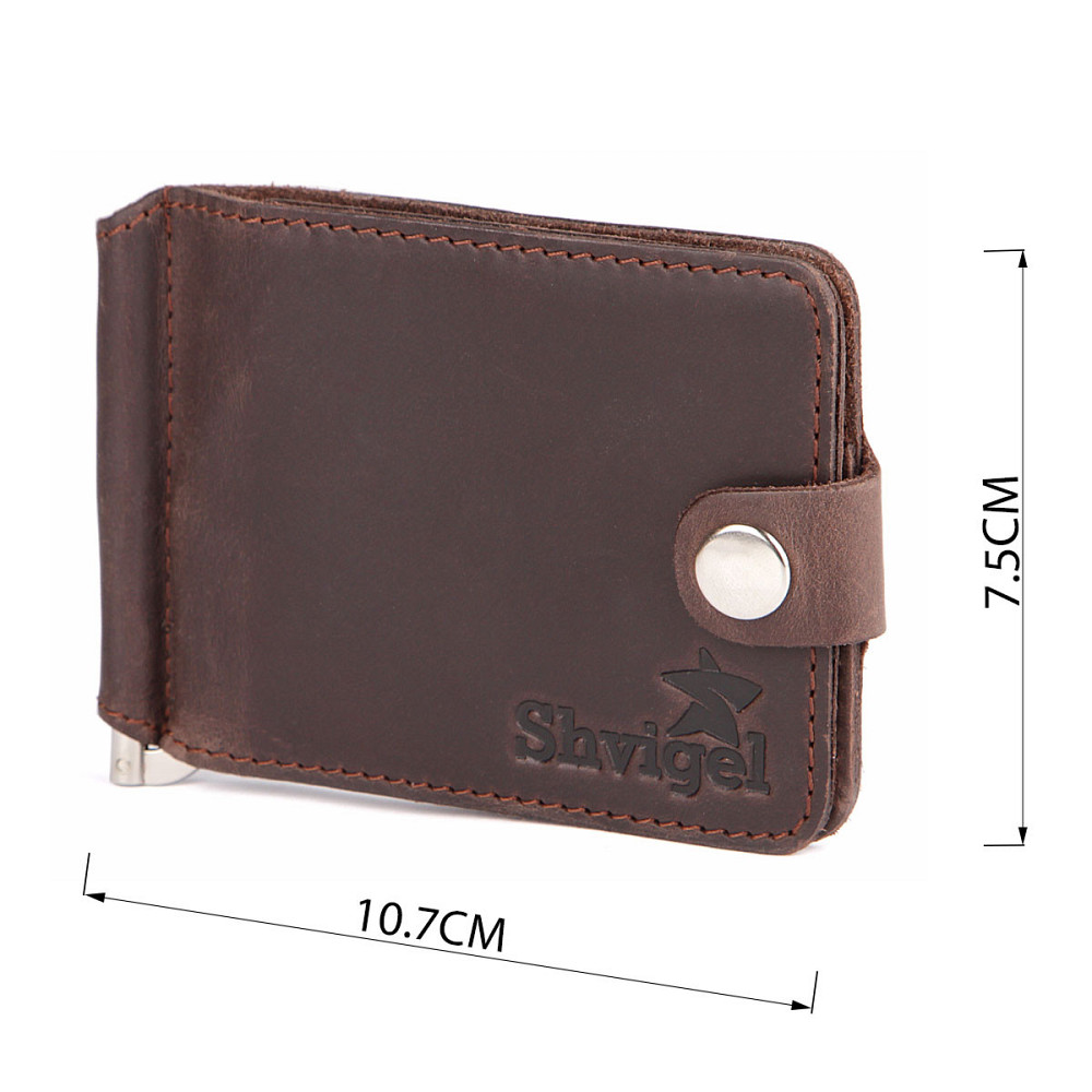 Зажим для купюр SHVIGEL 13786 Коричневый Киев - изображение 3