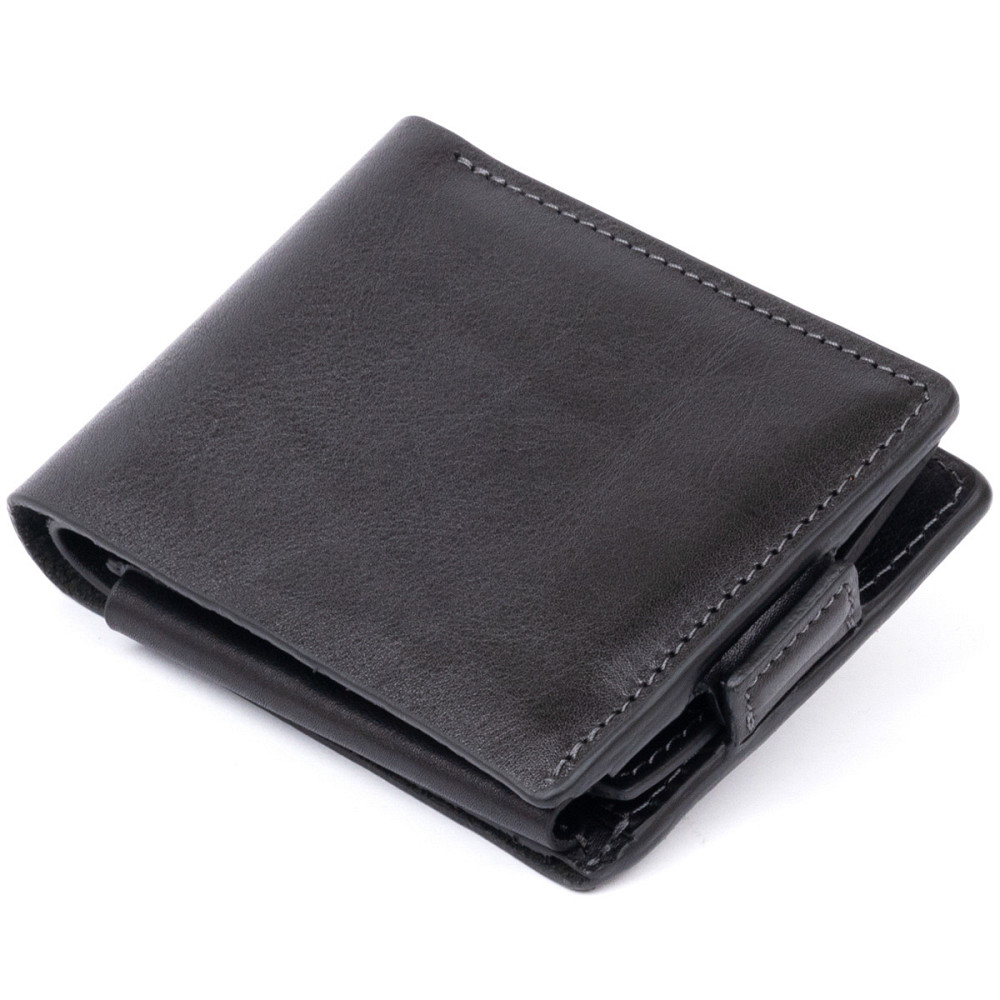 Портмоне горизонтальное Amico на магните на два отделения Черное (GRANDE PELLE) Киев - изображение 12