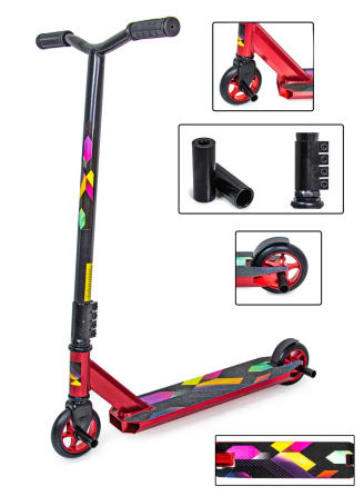 Трюковый самокат LEONE от Scale Sports на подшипниках Abec-9, 110 мм колеса. Красный цвет Одесса