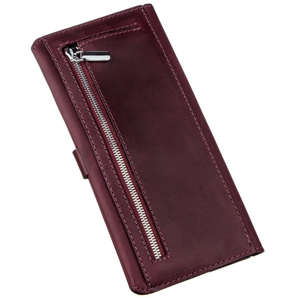 Гаманець жіночий з вінтажної шкіри SHVIGEL 16205 Бордовий Київ - фото 2