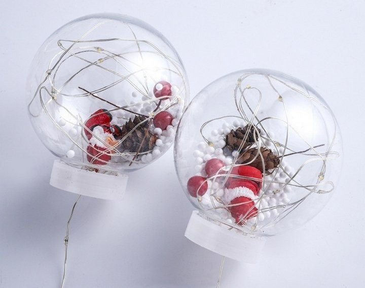 Новогодняя гирлянда штора шары Дед Мороз с наполнением 3.0м 10 шаров 200 LED Бахрома Киев - изображение 4