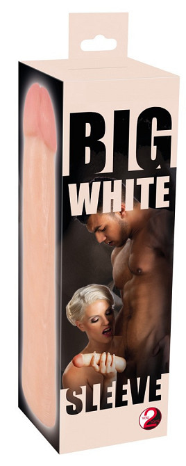 Насадка на член - Big White Sleeve Sex Aura Київ - фото 6