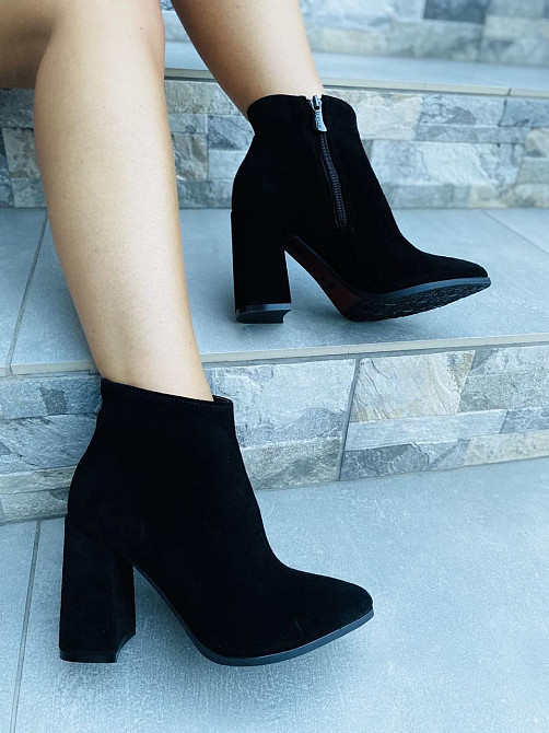 Nivelle Жіночі черевики NIVELLE чорні натуральна замша каблук 9.5 см висота 10 см (6093/48) Коломия - фото 3