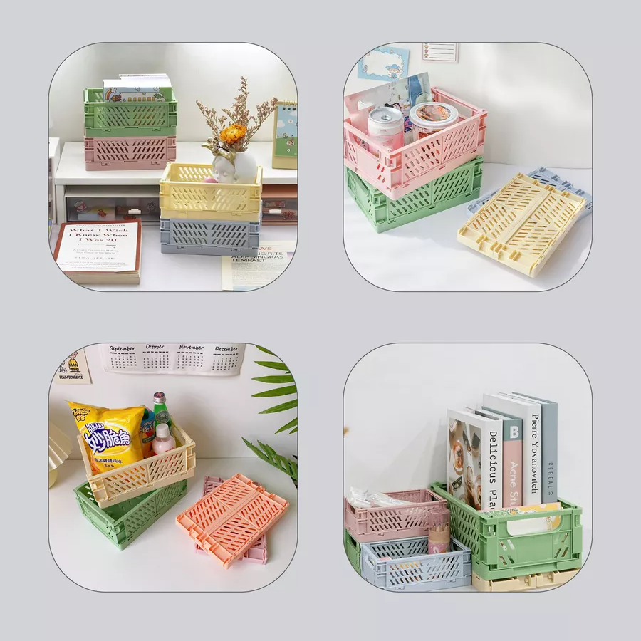 Контейнер для хранения мелочей, 25.5×15×9.7см, пластиковая корзина с ручками, зеленый Каменец-Подольский - изображение 2