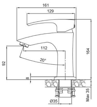 Графитовый смеситель для умывальника Koer KB-10007-07 (KR5150) Харьков