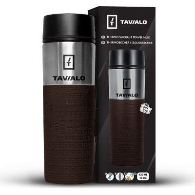 Термокружка Tavialo + 2 ущільнювальних кільця 420 мл Коричневий (190420112) Вінниця - фото 4