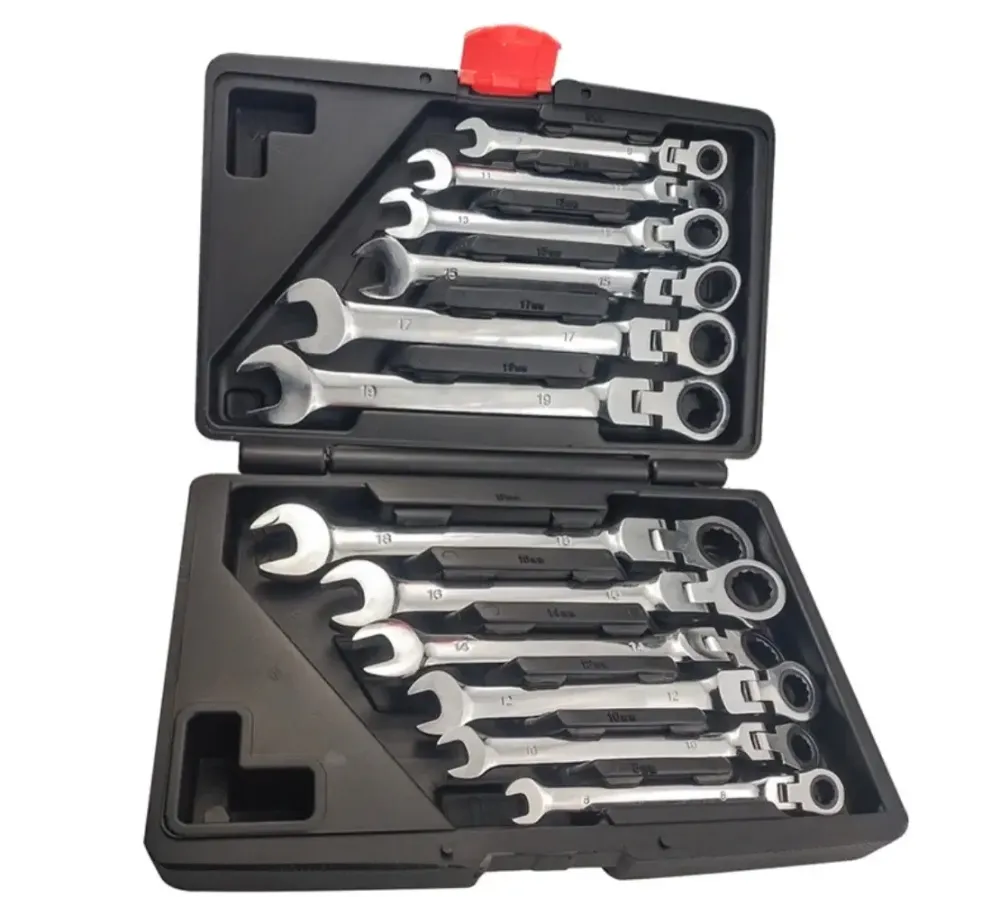 Набір ключів LEX 1578 — ріжково-накидні, 12 предметів, із тріскачкою Львів - фото 1