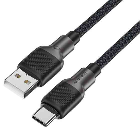 Кабель ACEFAST C10-04 USB to Type-C 3A, 1.2m, silicone, zinc connectors, Black Київ