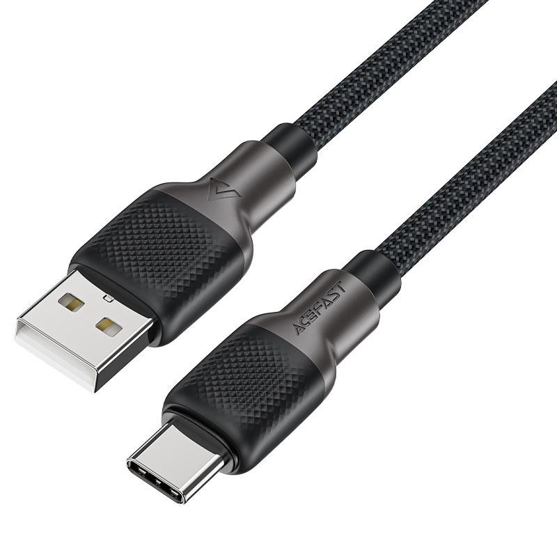Кабель ACEFAST C10-04 USB to Type-C 3A, 1.2m, silicone, zinc connectors, Black Київ - фото 1