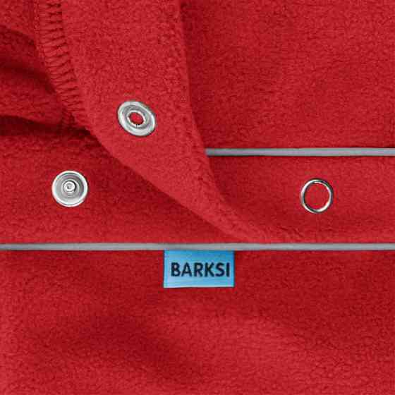 Кофта флісова для собак тепла Barksi Textile світловідбиваюча з високим горлом чорна з червоним Одеса