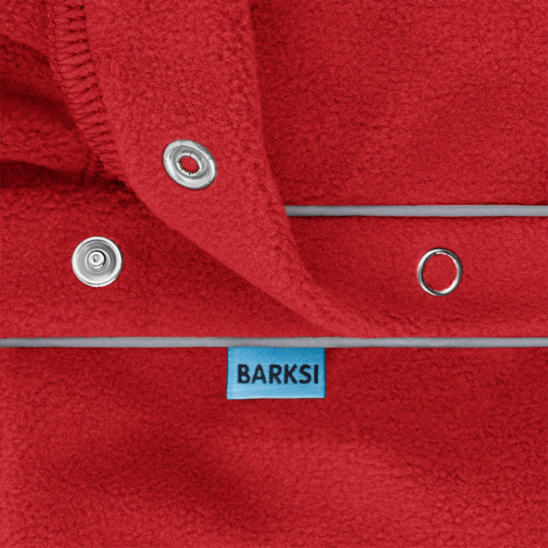 Кофта флісова для собак тепла Barksi Textile світловідбиваюча з високим горлом чорна з червоним Одеса - фото 6