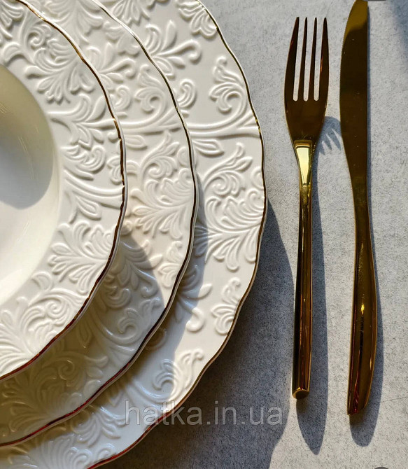 Тарелка сервировочная винтажный стиль 33 см белая 