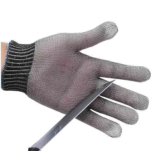 Кільчужна рукавичка RESTEQ S з нержавіючої сталі, рукавички від порізів, захисні порізостійкі Київ