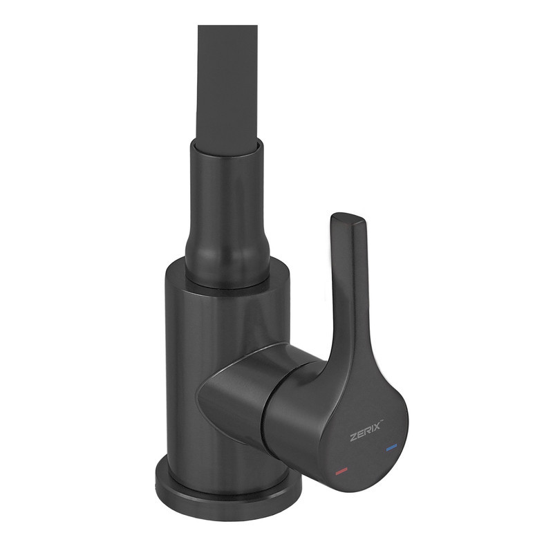 Змішувач для кухні Zerix Rex-011 Black Refl.Black з нержавіючої сталі (Колір чорний+силіконовий вилив чорний) (ZX6132)   ( 27262 ) Харьков - изображение 7