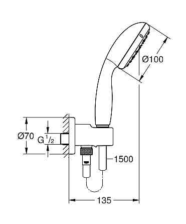 Набор для душа (33556003+26406001) Grohe Eurosmart UA33556002 (UA33556002) Киев