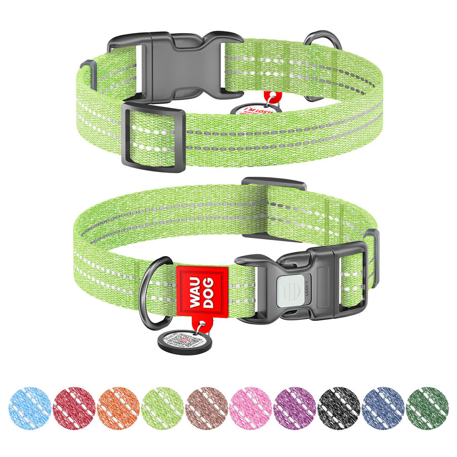 Нашийник WAUDOG Re-cotton з QR паспортом, відновлена бавовна, пластикова пряжка (ширина 15 мм, Коломыя - изображение 1