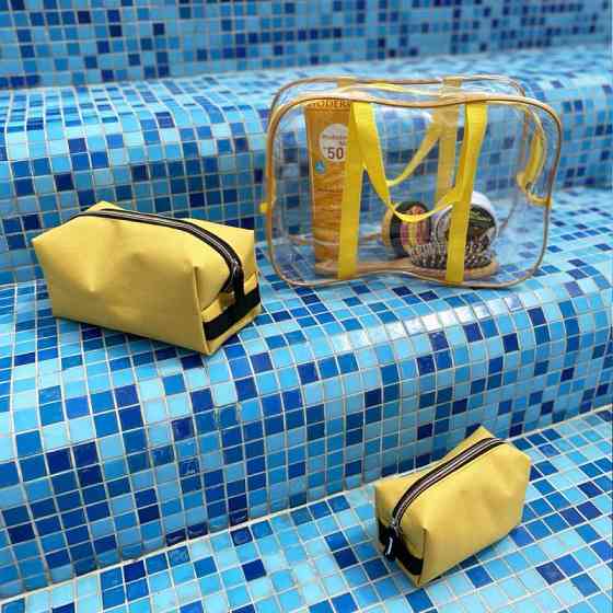 Набір для пляжу - сумка та дві косметички KBeach-yellow (Жовтий) Суми