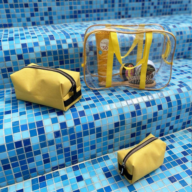 Набір для пляжу - сумка та дві косметички KBeach-yellow (Жовтий) Суми - фото 2