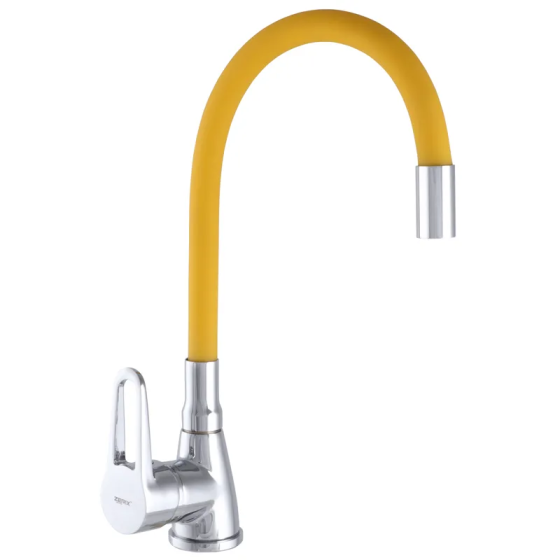 Змішувач для кухні Zerix SOP7 045 з жовтим гнучким виливом   ( ZX2669 ) 21631 Харків