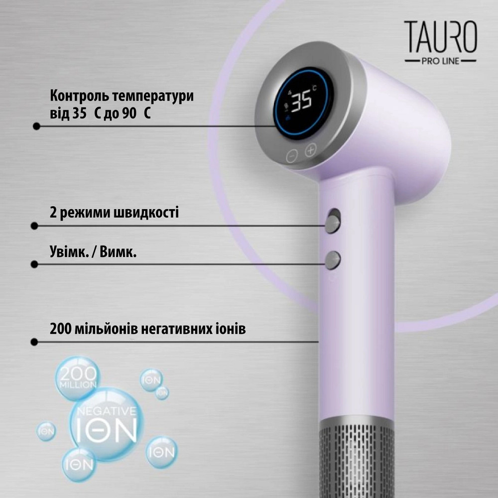 Tauro Pro Line Ручний фен для сушіння шерсті домашніх тварин з технологією генерації негативних іонів з вилкою ЄС, рожевий Киев - изображение 6