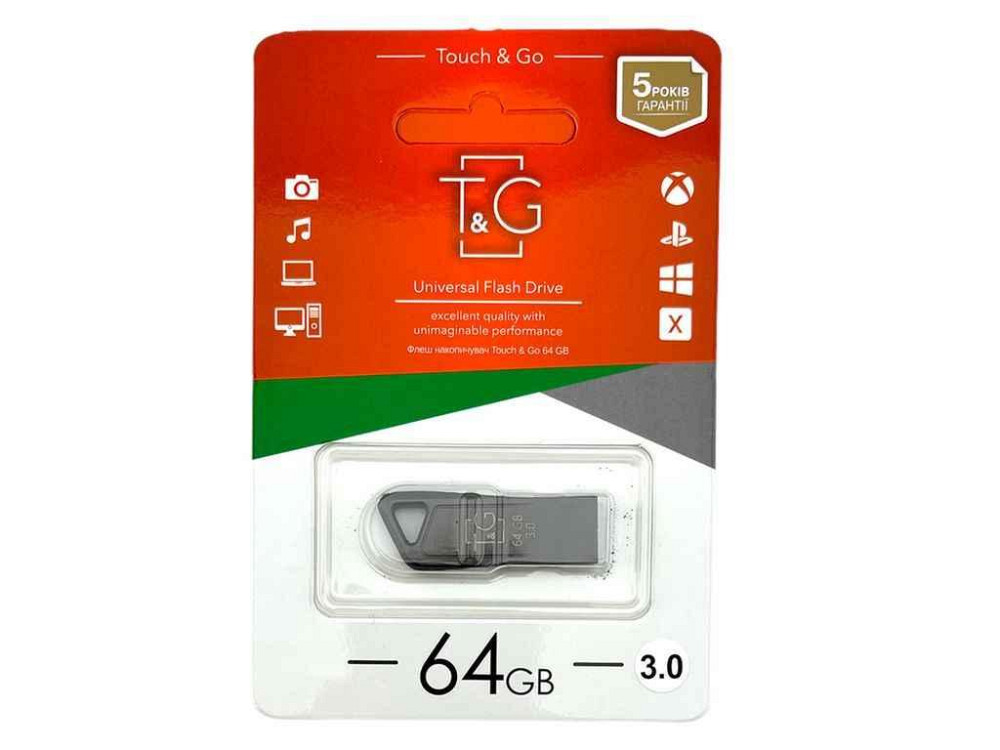 Флешка USB 64GB 3.0 114 Metal чорна ТМ TG Київ - фото 1