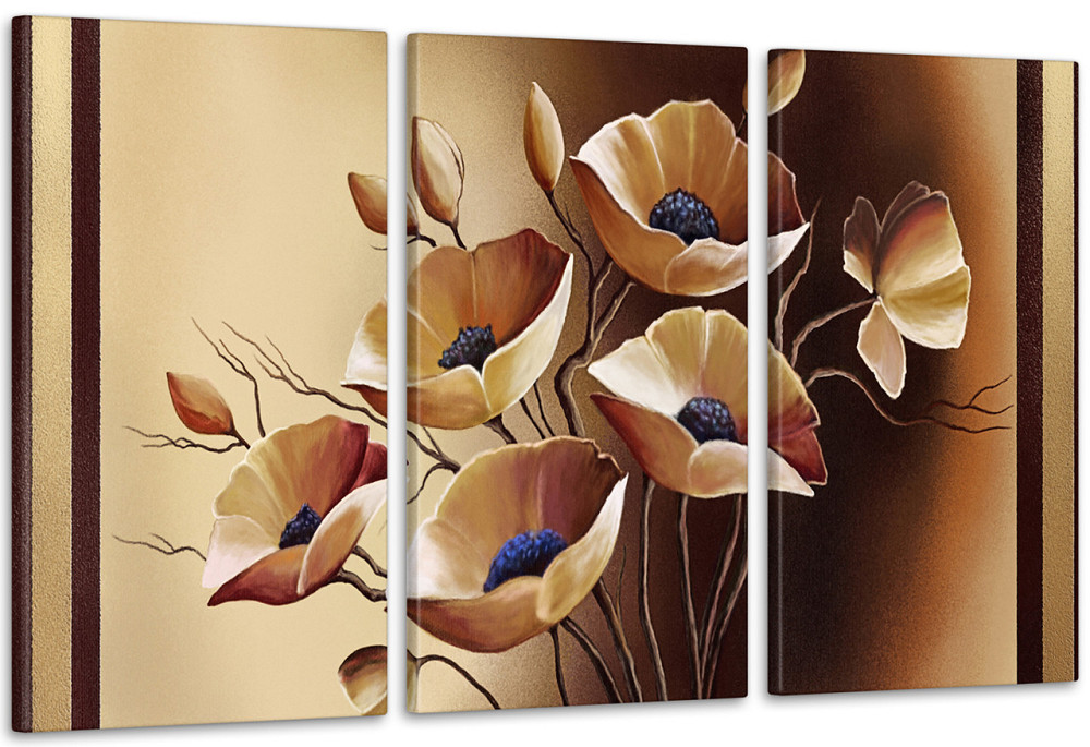 Модульная картина Абстракция Цветы Маки Аrt-226_3А 100x150 см Киев - изображение 1