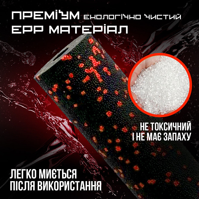 Масажний ролик (роллер) гладкий PowerPlay PP-4346 Mini EPP Foam Roller Чорно/Червоний (15x5,3см.) Каменское - изображение 7