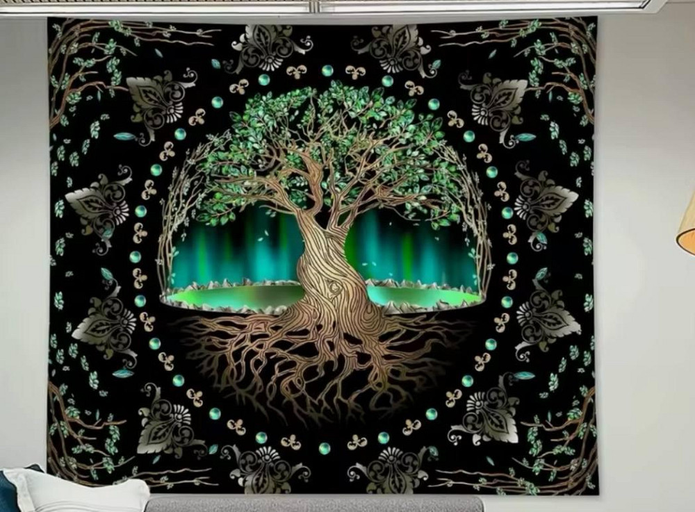 Алтарная скатерть для карт Таро и Рун. Скатерть для гадания 75*58 см. Древо жизни Киев - изображение 2