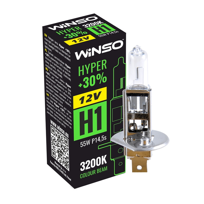 Галогенова лампа Winso H1 12V 55W P14.5s HYPER +30% Львів - фото 2