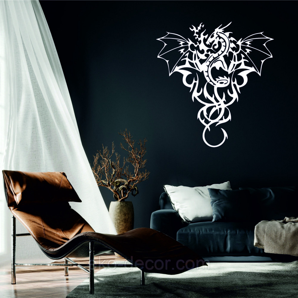 Декоративное настенное Панно «Дракон» Декор на стену 90*85 см, Белый Киев - изображение 1