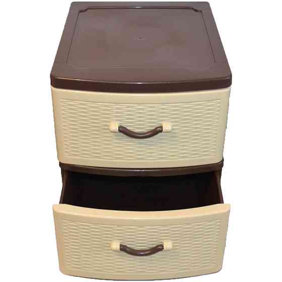 Комод пластиковий Efe Plastics 2 ящики 48х46х38 ротанг бежевий. Ефе пластик Одеса