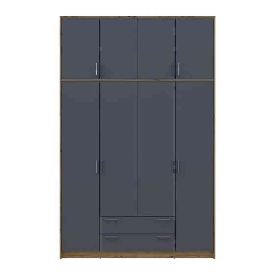 Шафа для одягу Doros Ронді з високою антресоллю Дуб Артизан/Графіт 4 ДСП 160х52х260 (DRS-011877) Львів