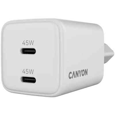 Зарядний пристрій Canyon CU45CC GaN 45W 2xPD EU White (CNS-CUW45CC) Вінниця