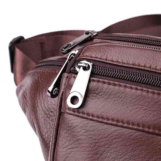 Практичная бананка для мужчин из натуральной кожи Vintage sale_15107 Темно-коричневый Киев