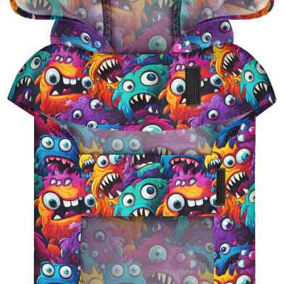 Дождевик для животных WAUDOG Clothes Накидка с капюшоном Зубастые монстры XXS (354-4048) Винница
