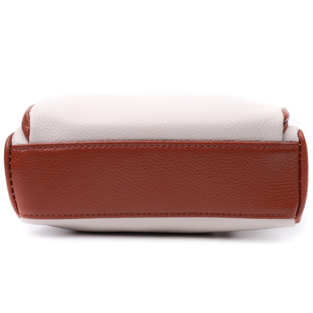 Зручна сумка для жінок на кожен день з натуральної шкіри Vintage 22589 Біла Київ - фото 6