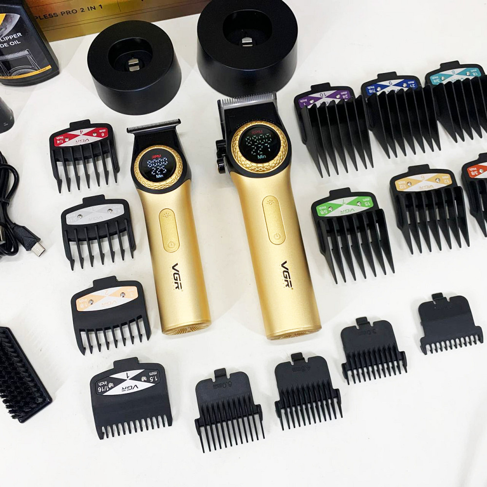 Хороший бездротовий тример VGR 2 в 1 V-001 V-977 GOLD, Тример для складної стрижки волосся EJ-96 Івано-Франківськ - фото 1