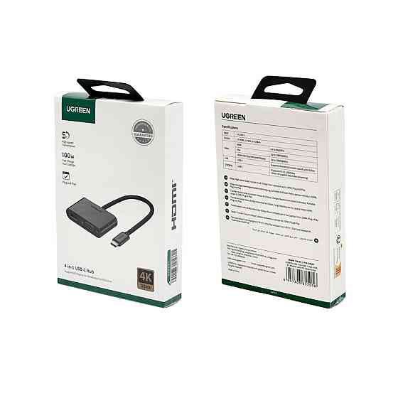 USB-хаб UGREEN USB-C to HDMI + VGA +USB 3.0 Adapter with PD (Space Gray) Київ