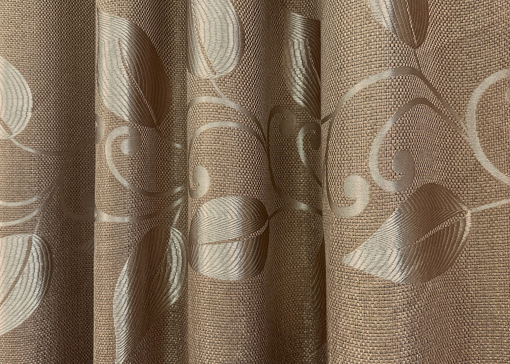 Комплект готових штор VR-Textil Льон Рогожка № 1686ш Карамельний 100х275 см 2 шт (31-781) Київ - фото 7