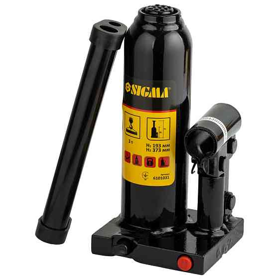 Sigma Домкрат гидравлический бутылочный 3т H 193-373мм SIGMA (6101031) Коломия
