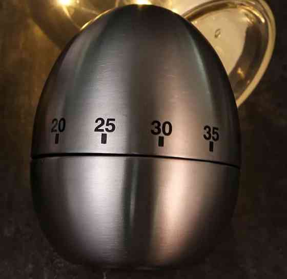 Таймер механічний для кухні "Яйце", таймер металевий, зворотній відлік, сріблястий, металевий, розмір 6*7,6 см Київ