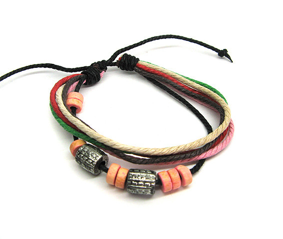 Мужской кожаный браслет с бусами Киев - изображение 1