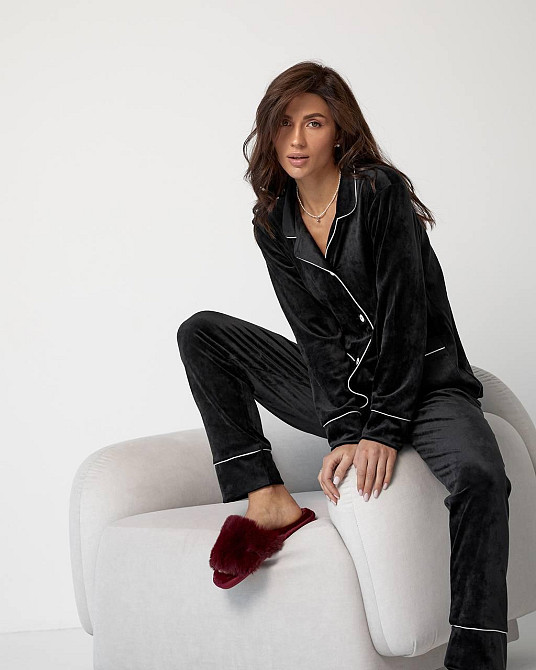 ​​​​​​​Жіночий домашній плюшевий костюм Кремовий M Харків - фото 3