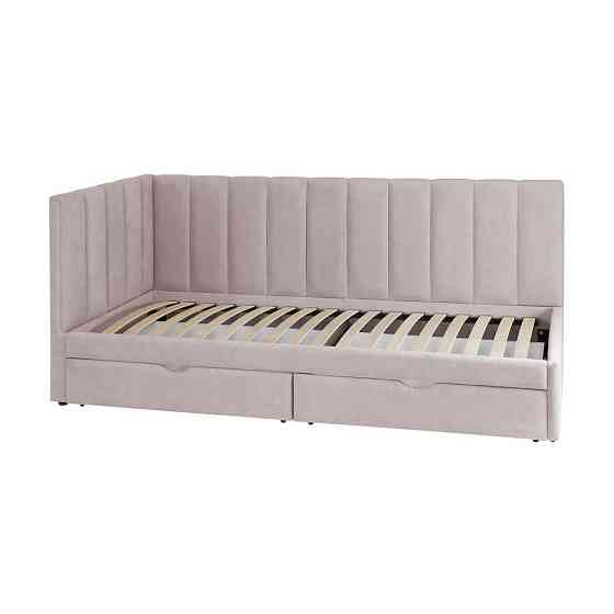 Кровать Frida Sanam NewDesign Simple Standart с боковой стенкой с выдвижными нишами для белья 90x200 светло-розовый Киев